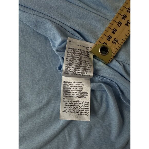 ID Ideology Women's Plus Size Curved-Hem V-Neck Top Shirt Sky Sail Blue  3X - Picture 8 of 10